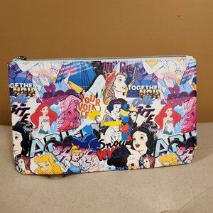 Buckle Down Disney Princess Comic AOP Print Cosmetic Bag Makeup Pouch NEW